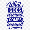 A vector graphic quote about karma, designed for commercial use.