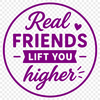 Inspiring quote about the value of friends in a simple vector design