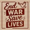 Anti war quotes with inspirational message in a clean, minimalist vector design.
