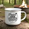 A collection of inspirational quotes against war in a clean and simple vector design.
