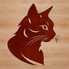 Cute Cartoon Cat Face Graphic A digital representation of a cat's head, designed as vector art.