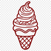 Colorful Ice Cream Delight Illustrated vector design of a colorful ice cream dessert with multiple scoops and toppings.