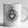 Elegant Heart Design SVG A stylized illustration of the Sacred Heart, suitable for vector graphics design.