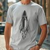 Futuristic Spacecraft Blasting Off Vector illustration of a futuristic rocket ship blasting off into space.