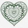 Free Vector Heart Graphic Art Mandala design featuring a stylized heart symbol, perfect for vector graphics and digital cutting machines.