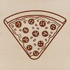 A detailed digital illustration of a pizza with toppings and crust.