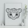 Jaguar Head Silhouette Illustration A detailed illustration of a jaguar's head, showcasing its distinctive features.