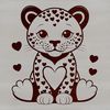 Whimsical Jaguar Design An SVG vector art representation of a jaguar featuring bold lines and decorative elements.