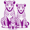 Exotic Feline Icon A large spotted cat with a distinctive black-and-yellow coat, a typical representative of the Felidae family.