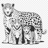 An illustration of a jaguar, a large wild cat species, in a vector format suitable for various uses.