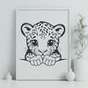 An iconic depiction of a big cat from South America, rendered as a scalable vector graphic (SVG).