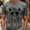 Sassy Jaguar in Shades A sleek big cat with sunglasses perched on its head, rendered as a vector graphic in an SVG format.