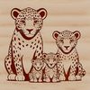 Pantherinae Subfamily Icon A large feline animal from the Pantherinae subfamily, depicted in a vector format with clean lines.