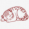 Wildlife Illustration - Jaguar Portrait A detailed illustration of a jaguar, depicted in a relaxed pose.