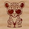 Illustrated Jaguar wearing sunglasses, a vector graphic illustration.