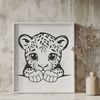 A detailed illustration of a jaguar, a large predatory big cat.
