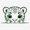 A large predatory cat with distinctive spots, rendered in scalable vector graphics format.