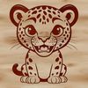 A detailed illustration of a jaguar, a large cat species, in a vector design format.