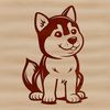 Sitting Shiba Inu Dog Breed Portrait A sitting Shiba Inu dog with a calm expression.