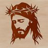 Beautiful Faith Icon A simple illustration of the head of Jesus with facial features and hair.