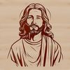 Detailed Illustration of a Holy Figure A detailed SVG illustration of a religious figure with a serene expression.