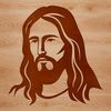 Gentle Savior SVG Illustration SVG illustration of a traditional depiction of Jesus Christ with a gentle expression.