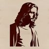 A vector graphic representation of Jesus suitable for various design applications and uses.