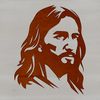 Faithful Facial Design A depiction of Jesus Christ's face, suitable for various forms of art and design.