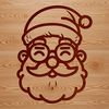 Jolly Old Elf Wearing Glasses A digital illustration of Father Christmas wearing glasses, suitable for personal or commercial use.