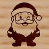 A vector graphic image of Father Christmas with a jolly expression and traditional attire.