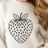 Detailed Strawberry SVG Graphic A detailed illustration of a ripe strawberry, suitable for vector graphics and digital designs.