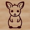 Cute Cartoon 'Roo SVG Graphic A simple line drawing illustration of a cute kangaroo in a playful pose.