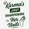 A collection of inspirational quotes related to karma in a vector format.