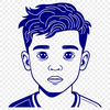 Child Silhouette Design An outline design of a child's face and upper body, created with vector graphics.