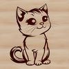 Cuddly Cat Vector Art A small, sitting domestic cat with rounded features.