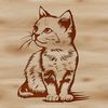 Adorable Feline Profile Design A simplified illustration of a cat in a sitting position, created as a vector graphic for design purposes.