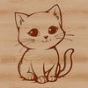 Playful Feline Vector Graphic A small domestic cat sitting on its haunches with playful facial expression.