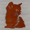 Adorable Kitten Silhouette with Haunches Up A small domestic cat sitting on its haunches, depicted in vector format.