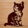 Whimsical Kitten Vector Cute kitten sitting on its haunches, illustrated in vector style.
