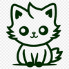 Unique Sitting Kitten SVG