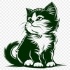 Sitting Cat Vector Art - Free PDF