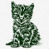 Sitting Cat Stencil - PNG Free Download