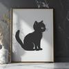 Sitting Cat Digital Art - PNG Free Download