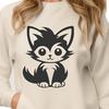 Cute Sitting Cat DXF