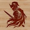 Ancient Knight Illustration for Design Projects A detailed illustration of a medieval knight in armor, suitable for vector art projects.
