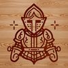 A medieval knight in armor, depicted as a vector illustration suitable for cutting machines.