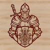 Medieval Fantasy Knight Design SVG Illustrated knight design suitable for digital cutting machines like Cricut and laser cutters.
