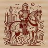 Medieval Warrior SVG Design A medieval knight in armor made from vector art.