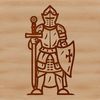 Knight Vector Illustration Free Download A medieval knight in armor with sword and shield, suitable for vector design and cutting machines like Cricut.