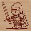 A medieval-style knight illustrated in a simple vector design.